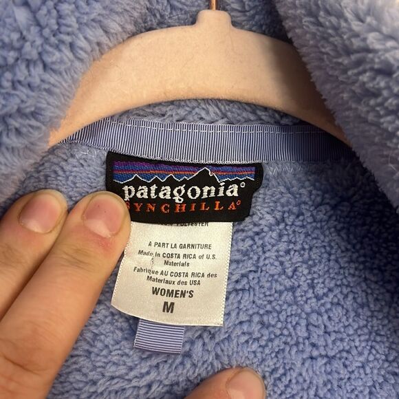 Patagonia Synchilla Fleece Full Zip Jacket Womens M Sherpa Mesh Pockets Blue - Picture 11 of 15